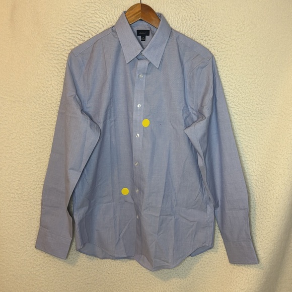 J Crew Bowery wrinkle-free dress shirt with‎ point collar Mens Medium Blue - Picture 4 of 11
